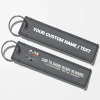 Thumbnail for C-2A Greyhound Aviator Key Chains - Gray - Personalized