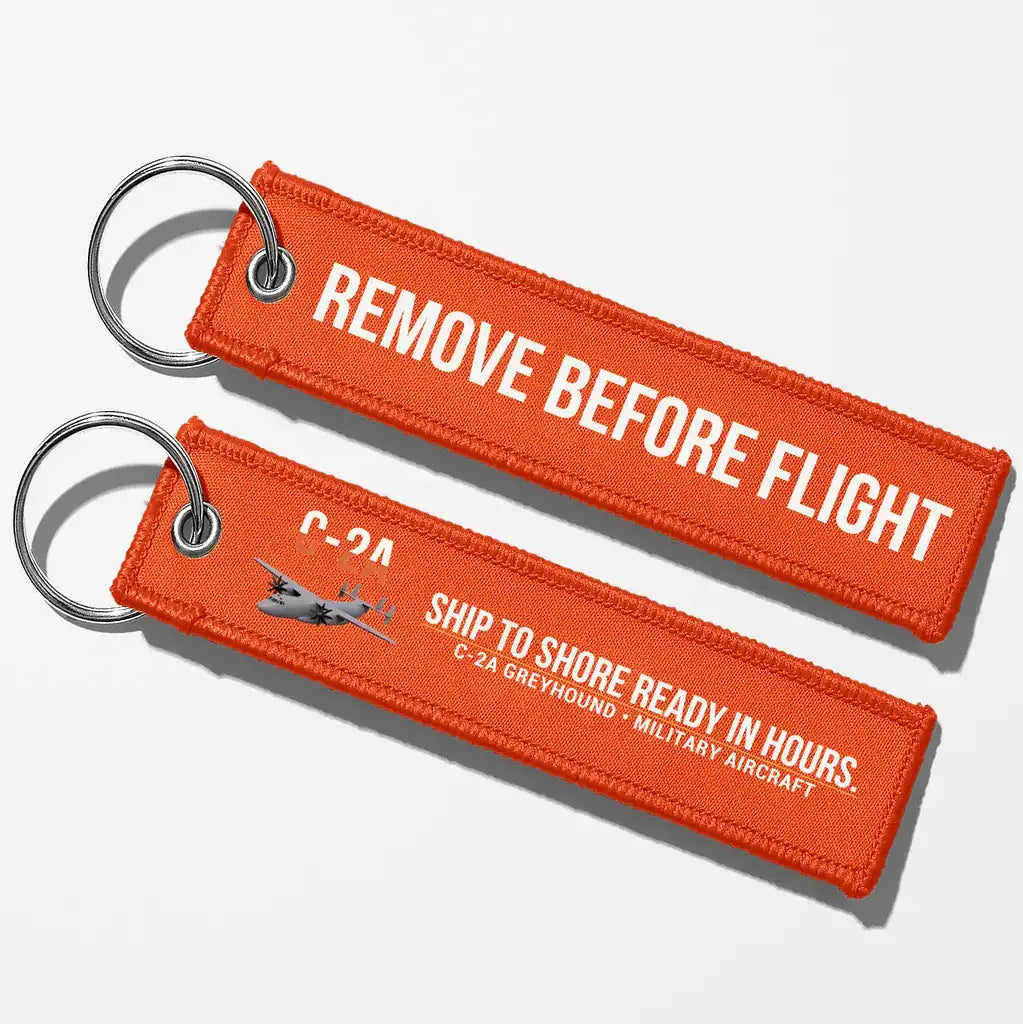 C-2A Greyhound Aviator Key Chains - Orange - Remove Before Flight