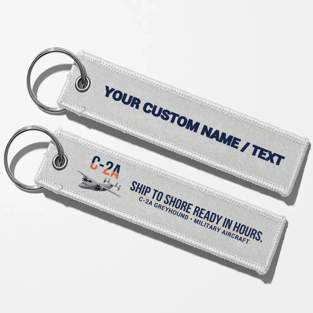 C-2A Greyhound Aviator Key Chains - White - Personalized