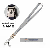 Thumbnail for C-2A Greyhound seat belt lanyard - light gray with name
