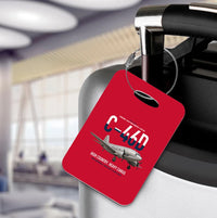 Thumbnail for C-46D Commando design on red acrylic luggage tags, double-side print