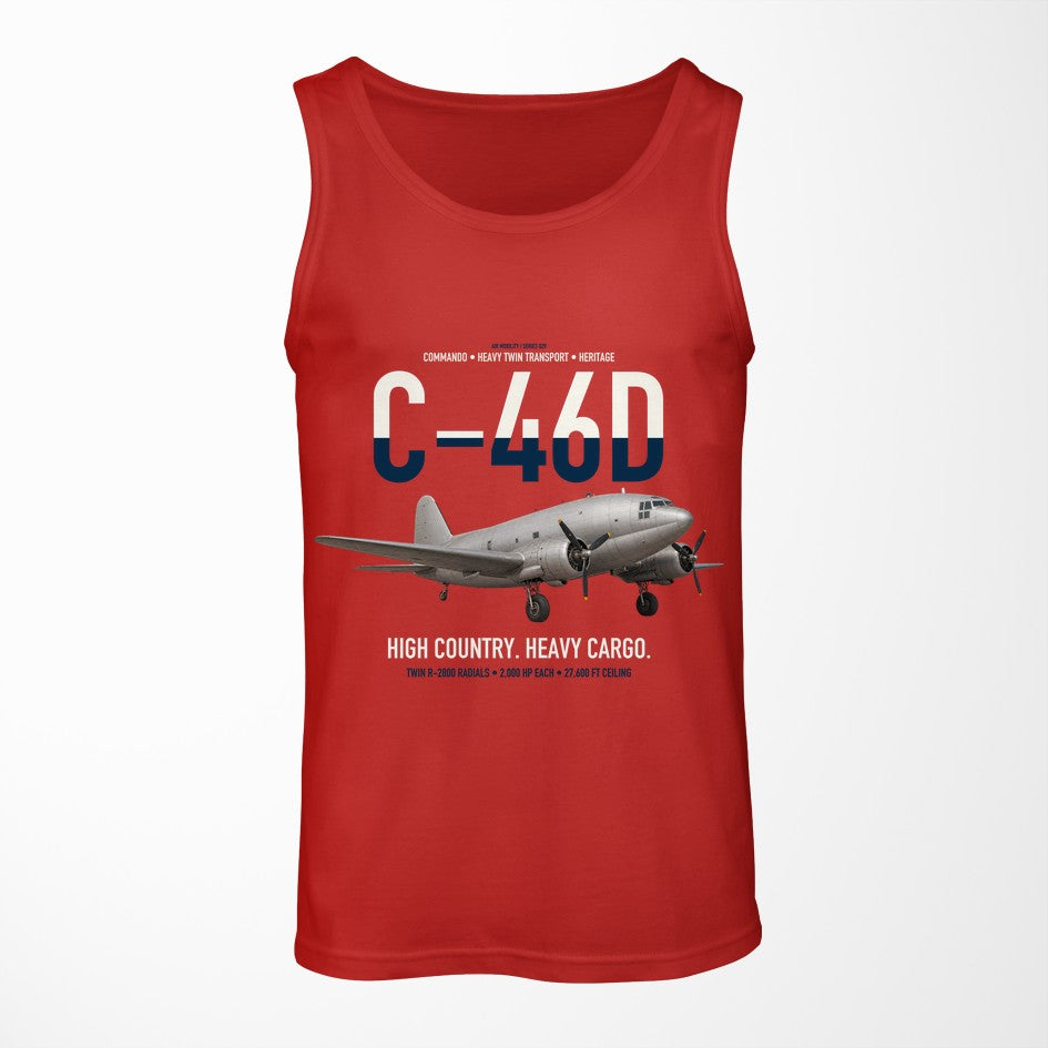 C-46D Commando design on red tank top