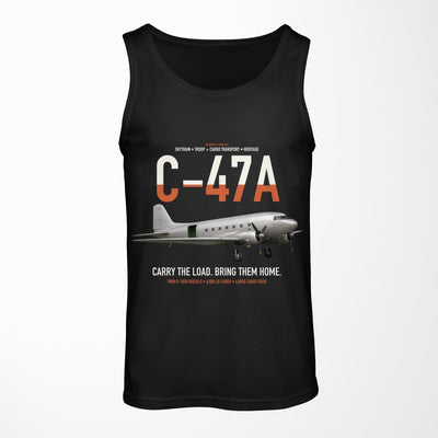 C-47A Skytrain design on black tank top