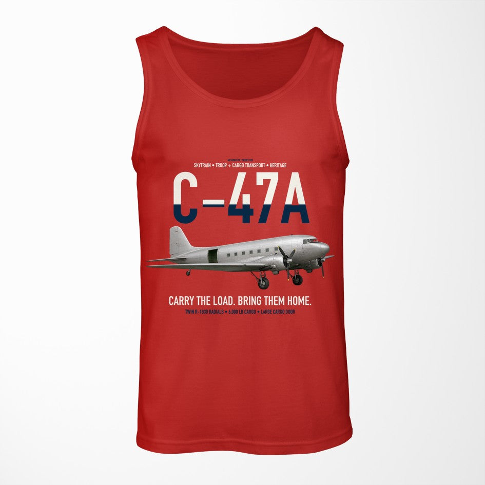 C-47A Skytrain design on red tank top