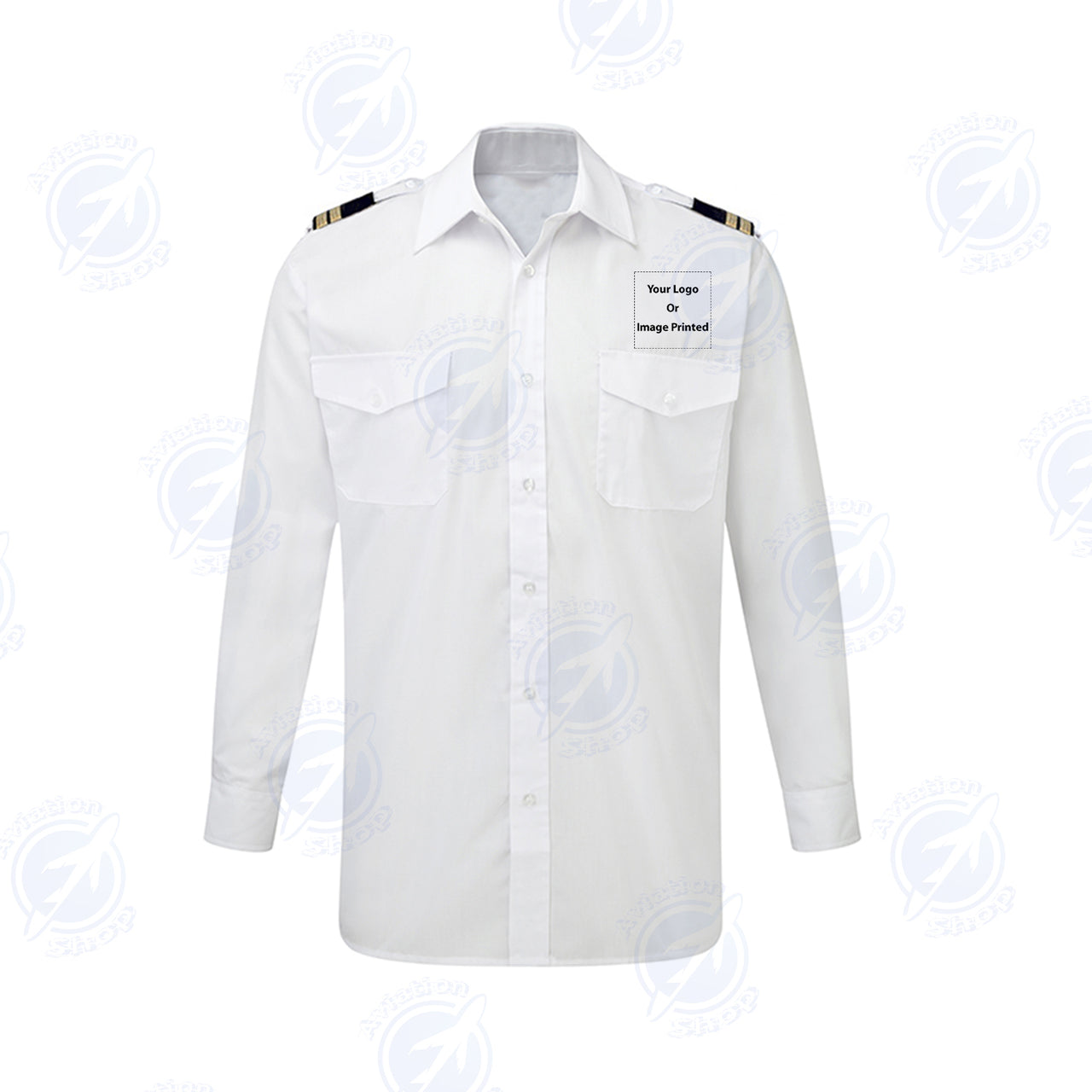Custom Design Image Logo Designed Long Sleeve Pilot Shirts