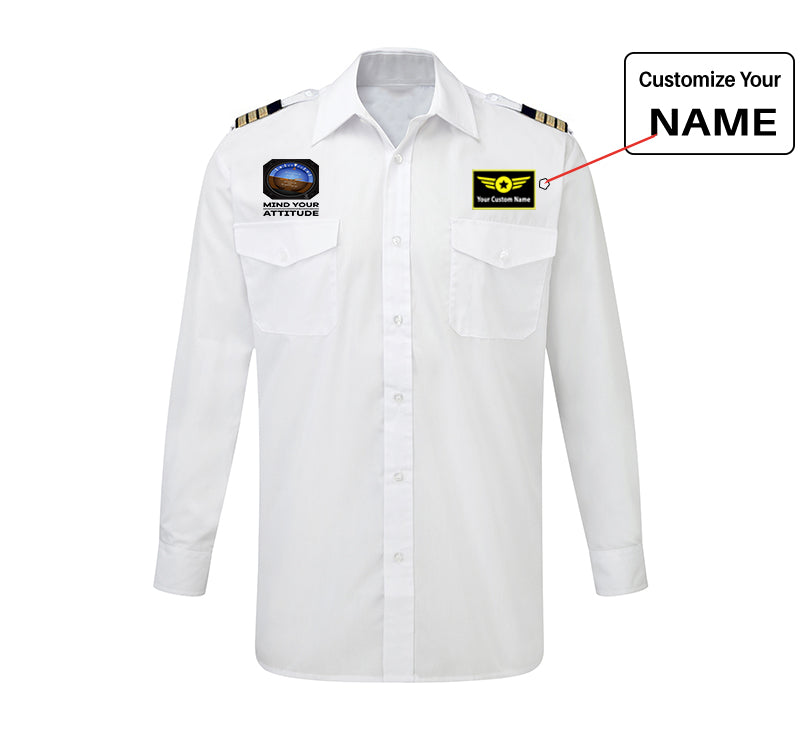 Mind Your Attitude Designed Long Sleeve Pilot Shirts
