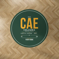 Thumbnail for Columbia Metropolitan Airport (CAE) Carpets - Carpet Round - ID Tag + Name - Dark Green V2