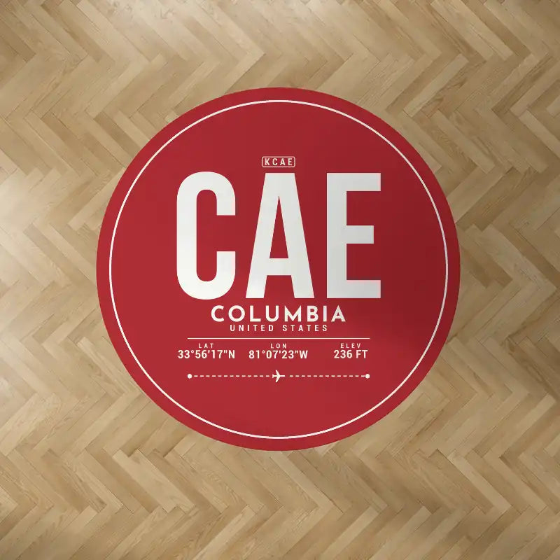 Columbia Metropolitan Airport (CAE) Carpets - Carpet Round - ID Tag - Red V2