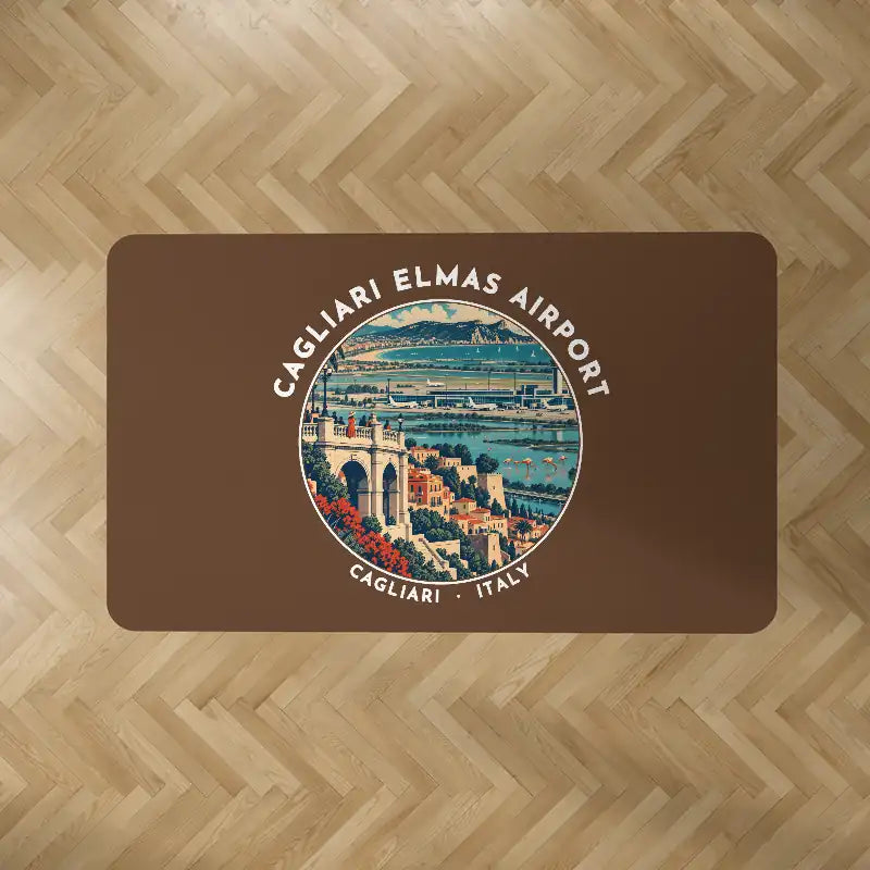 Cagliari Elmas Airport (CAG) Carpets - Carpet Rectangle - Badge - Brown V2