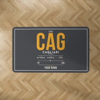 Thumbnail for Cagliari Elmas Airport (CAG) Carpets - Carpet Rectangle - ID Tag + Name - Dark Gray V2