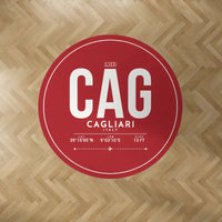 Thumbnail for Cagliari Elmas Airport (CAG) Carpets - Carpet Round - ID Tag - Red V2