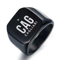 Thumbnail for Cagliari Elmas Airport (CAG) Rings - Ring - Black