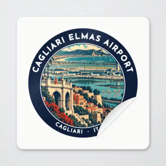 Cagliari Elmas Airport (CAG) circle sticker - peel