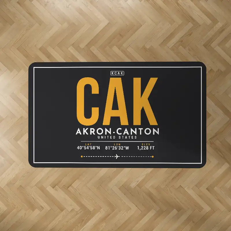 Akron-Canton Airport (CAK) Carpets - Carpet Rectangle - ID Tag - Black V2
