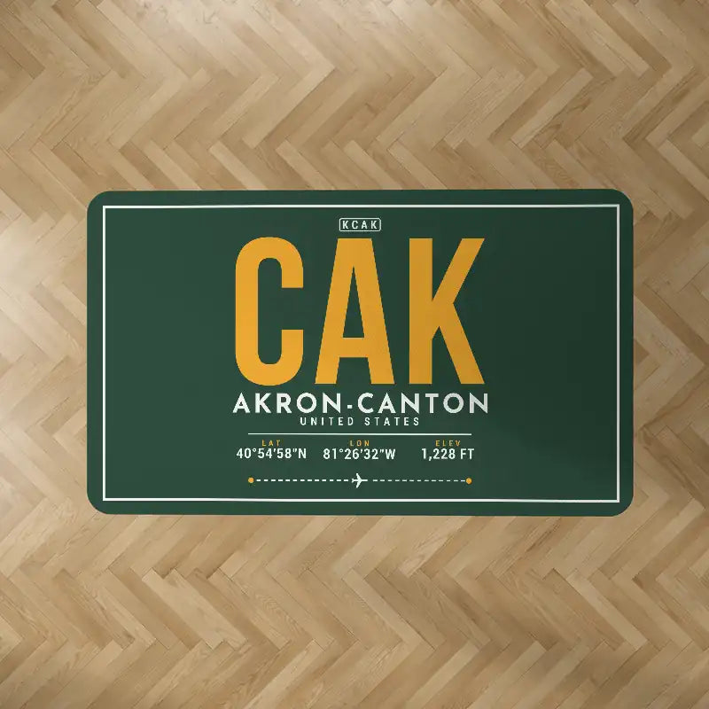 Akron-Canton Airport (CAK) Carpets - Carpet Rectangle - ID Tag - Dark Green V2