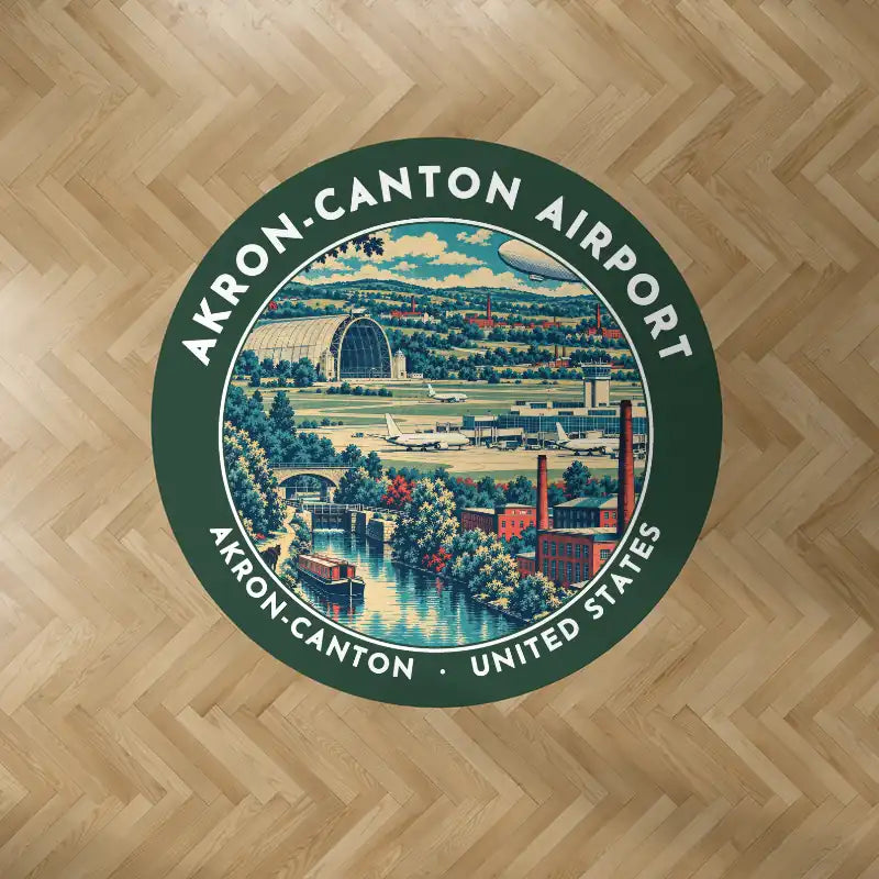 Akron-Canton Airport (CAK) Carpets - Carpet Round - Badge - Dark Green V2