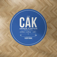 Thumbnail for Akron-Canton Airport (CAK) Carpets - Carpet Round - ID Tag + Name - Blue V2