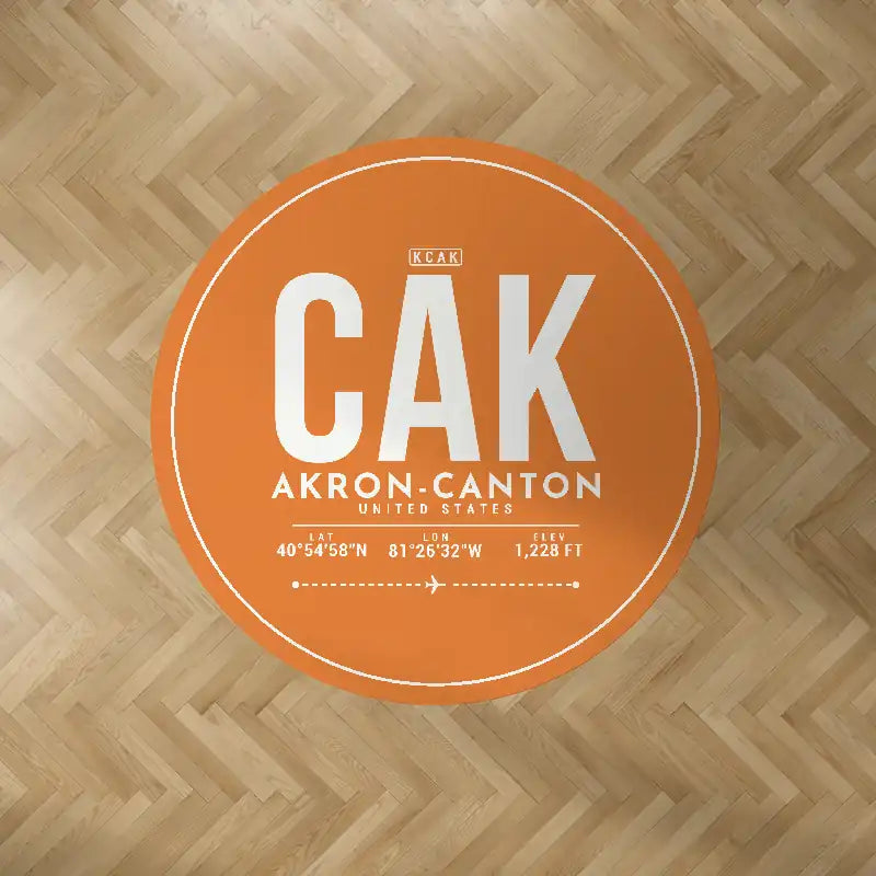 Akron-Canton Airport (CAK) Carpets - Carpet Round - ID Tag - Orange