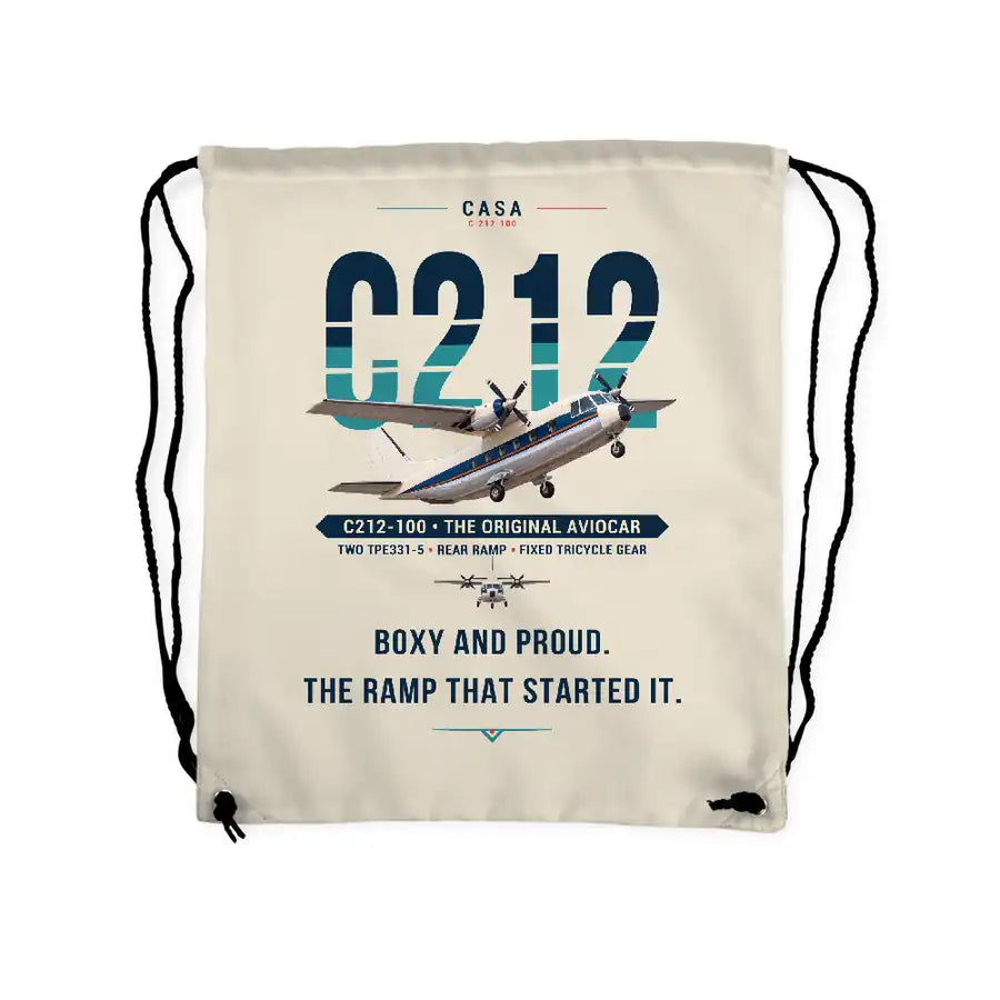 CASA C-212-100 Aviocar - Drawstring Bag - Original - Beige