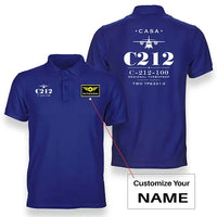 Thumbnail for CASA C-212-100 Aviocar - Heritage - Double-Side Polo - Blue + Name