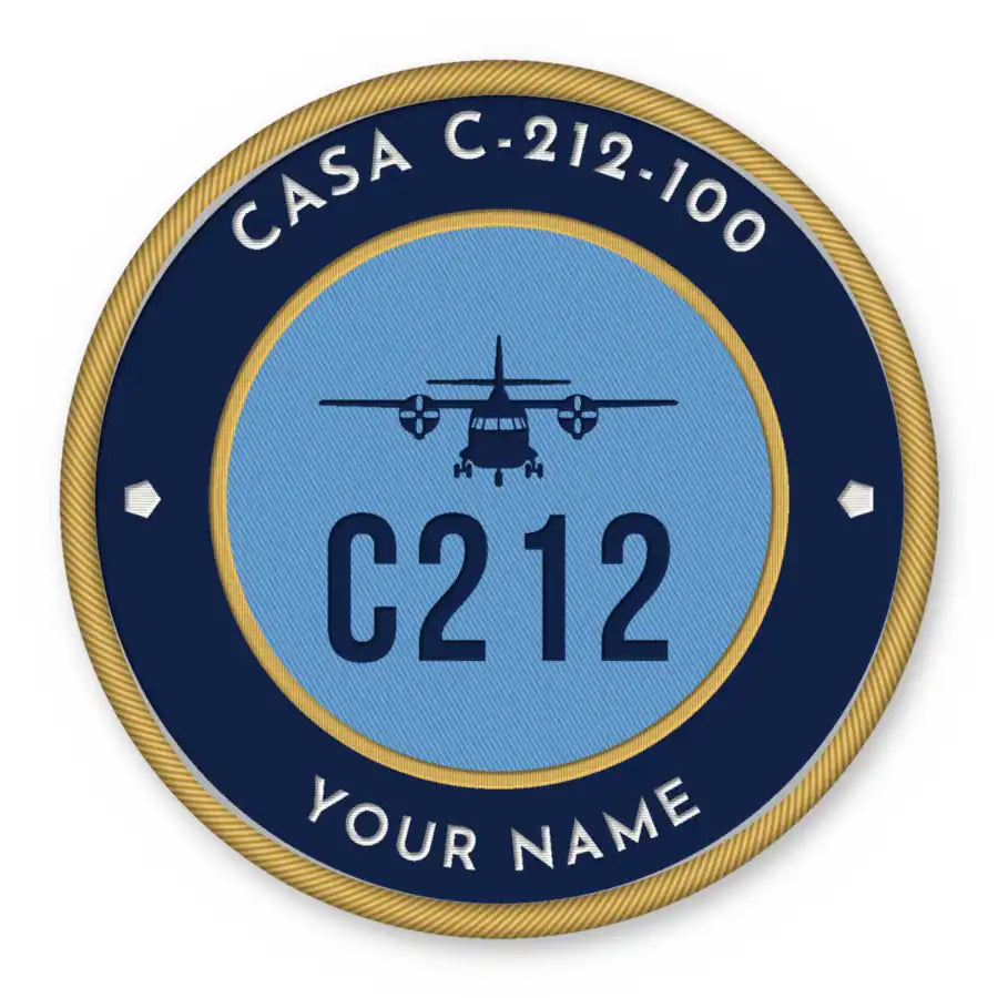 CASA C-212-100 Aviocar Patches - Circle + Name - Navy Sky