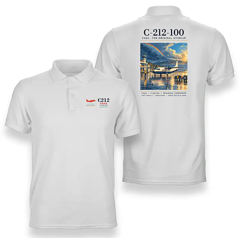 CASA C-212-100 Aviocar - Poster - Double-Side Polo - White