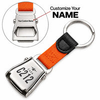 Thumbnail for CASA C-212-100 Aviocar - Seat Belt Key Chain - Heritage + Name - Orange