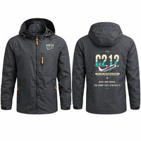 Thumbnail for CASA C-212-100 Aviocar Stylish Jackets - Hooded Windbreaker - Original - Charcoal