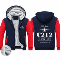 Thumbnail for CASA C-212-100 Aviocar Zipped Sweatshirts - Heritage - Navy & Red