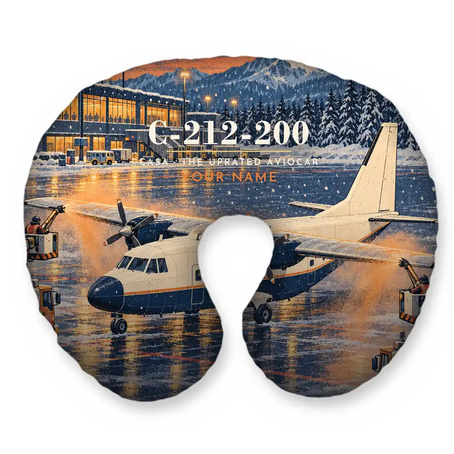 CASA C-212-200 Aviocar - 3D + Name - Travel Pillow