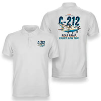 Thumbnail for CASA C-212-200 Aviocar - Cartoon - Double-Side Polo - White