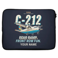 Thumbnail for CASA C-212-200 Aviocar - Cartoon + Name - Laptop Sleeve