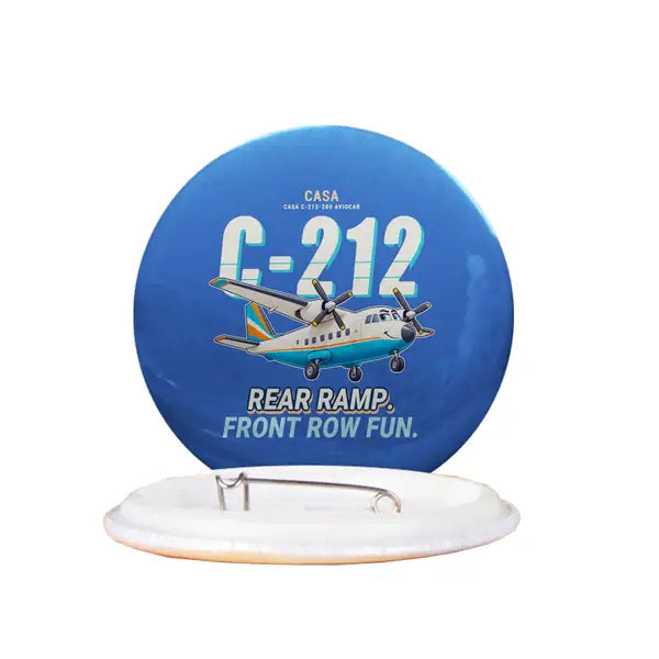 CASA C-212-200 Aviocar - Cartoon - Pin - Blue