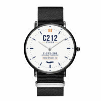 Thumbnail for CASA C-212-200 Aviocar - Classic - White - Slim Leather - Black and Black Nylon Strap