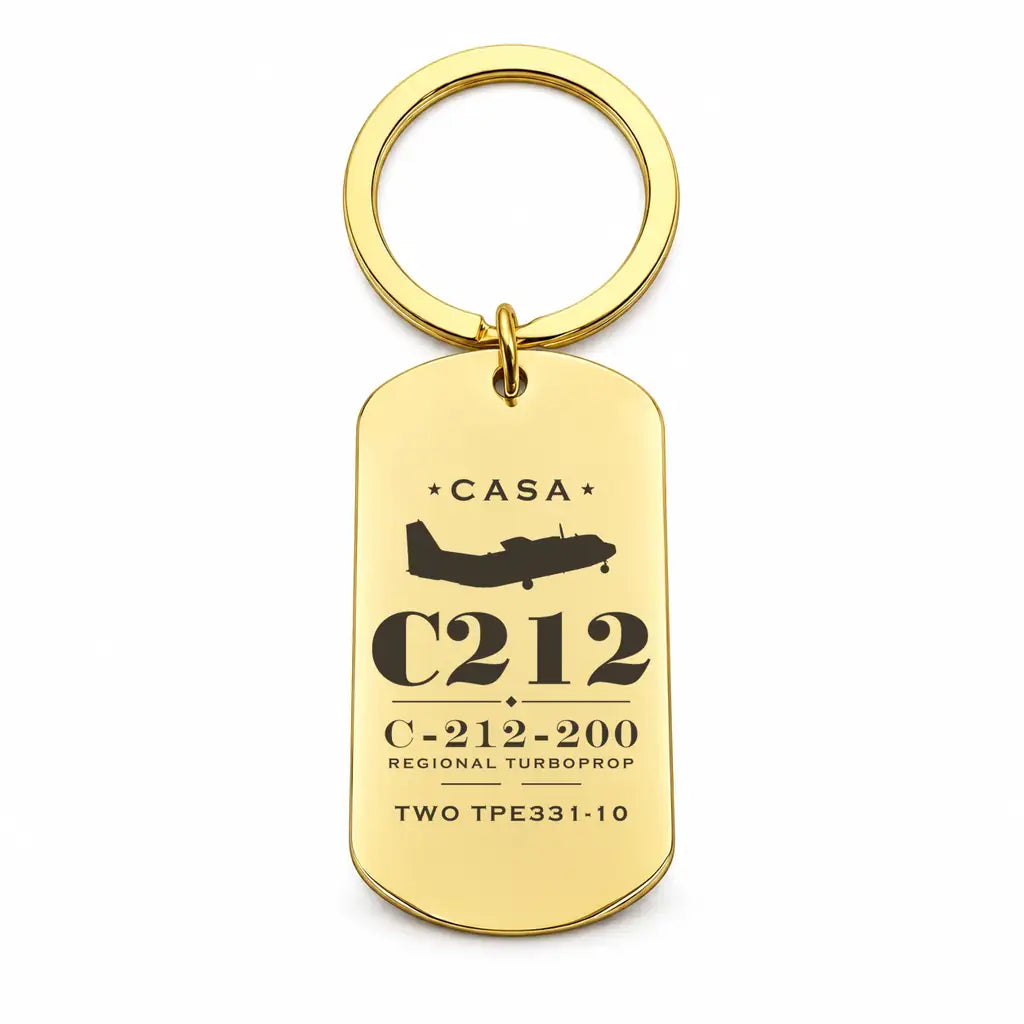 CASA C-212-200 Aviocar - Key Chain - Heritage - Gold