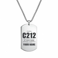 Thumbnail for CASA C-212-200 Aviocar - Necklace - Tag + Name - Silver
