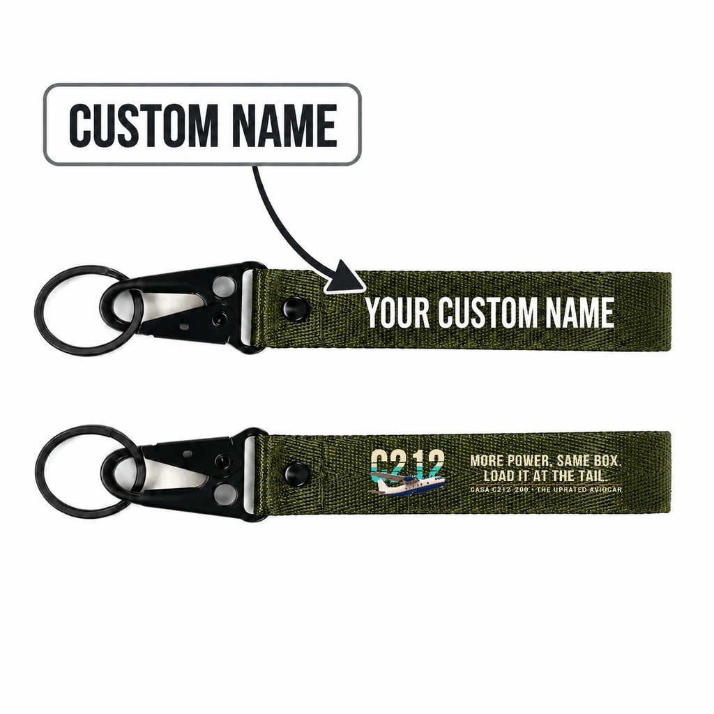 CASA C-212-200 Aviocar Hawk-Shaped Key Chains - Dark Green - Original - Personalized