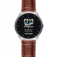 Thumbnail for CASA C-212-200 Aviocar - Original + Name - Leather Strap - Striped Brown Leather Strap