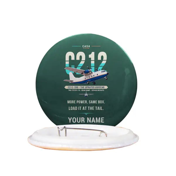 CASA C-212-200 Aviocar - Original + Name - Pin - Dark Green
