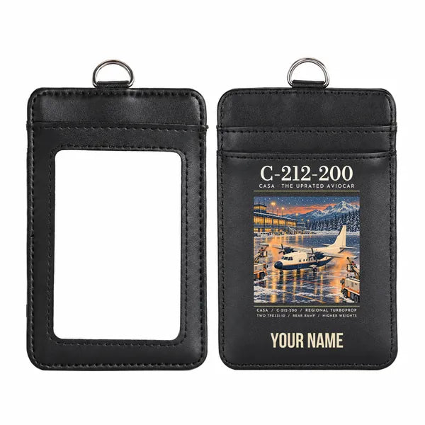 CASA C-212-200 Aviocar - Poster - ID Card Holder - Black + Name
