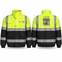Thumbnail for CASA C-212-200 Aviocar Reflective Winter Jackets - Poster - Fluorescent Yellow & Navy