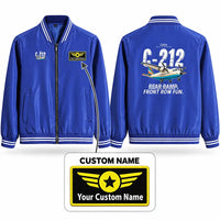 Thumbnail for CASA C-212-200 Aviocar Stylish Jackets - Baseball Collar - Cartoon + Name - Royal Blue