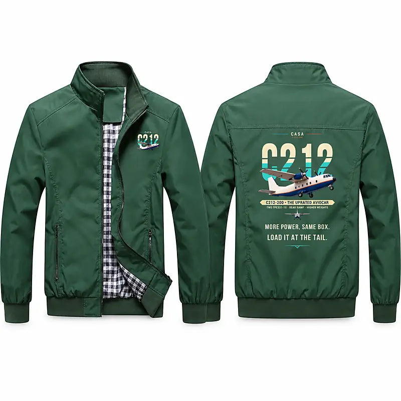 CASA C-212-200 Aviocar Stylish Jackets - Stand Collar - Original - Green
