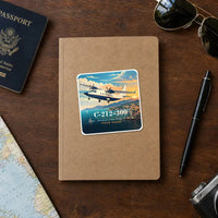 Thumbnail for CASA C-212-300 Aviocar - 3D + Name - Square Sticker - Notebook