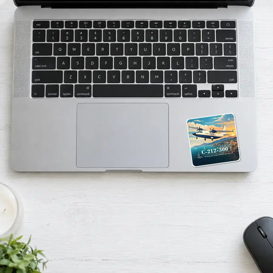 CASA C-212-300 Aviocar - 3D - Square Sticker - Laptop