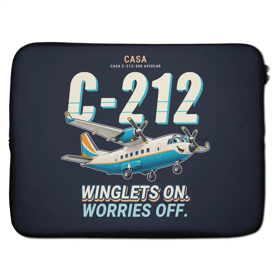 CASA C-212-300 Aviocar - Cartoon - Laptop Sleeve