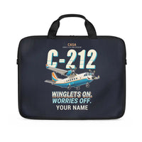 Thumbnail for CASA C-212-300 Aviocar - Cartoon + Name - Laptop Bag