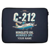 Thumbnail for CASA C-212-300 Aviocar - Cartoon + Name - Laptop Sleeve