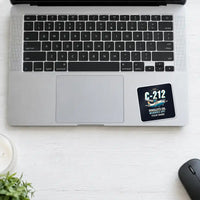 Thumbnail for CASA C-212-300 Aviocar - Cartoon + Name - Square Sticker - Laptop