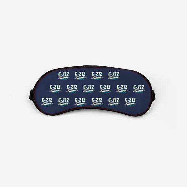 CASA C-212-300 Aviocar - Cartoon Pattern - Sleep Mask - Navy Blue